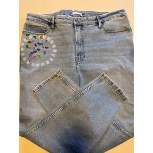 Upcycled Good American Curve Skinny Crop Jeans Women's Sz 16